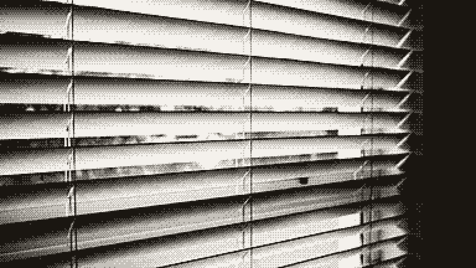 Light falling through closed window blinds